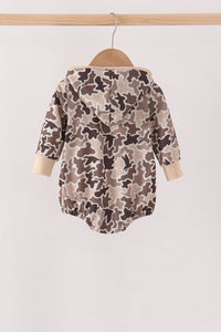 Camouflage duck embroidery hoodie bubble