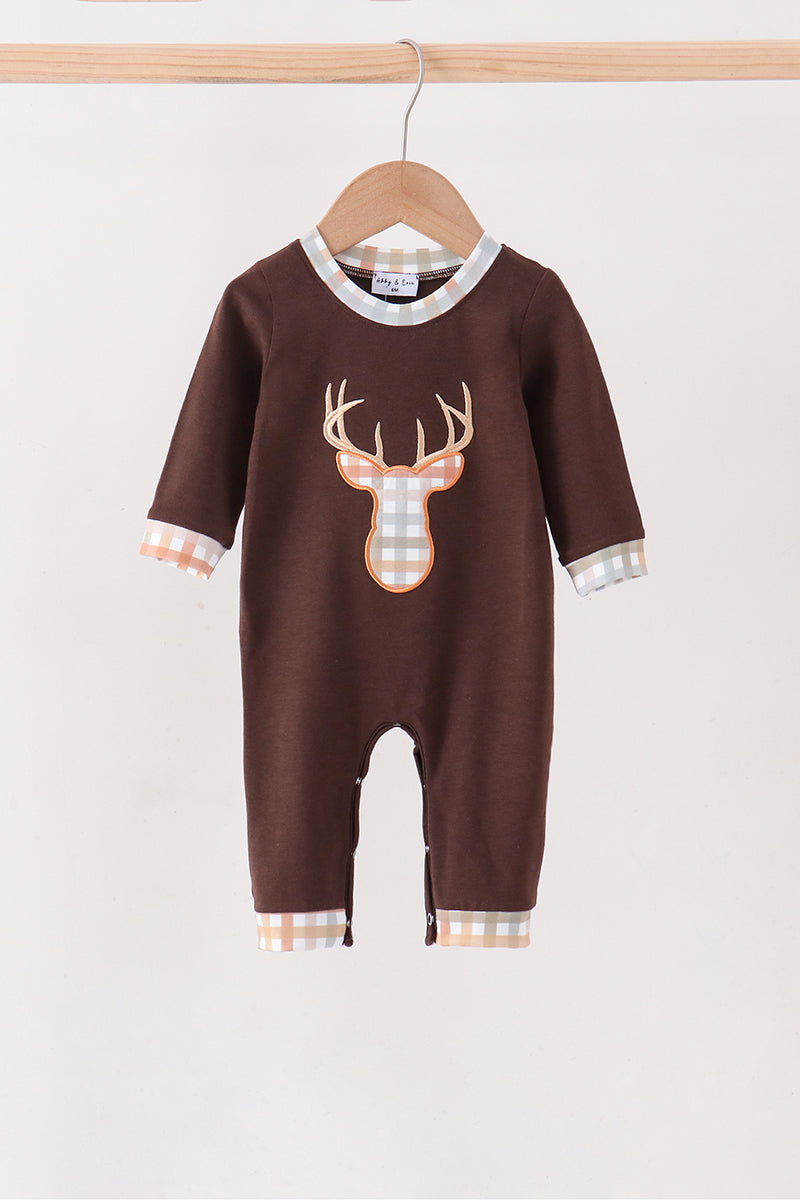 Deer applique romper