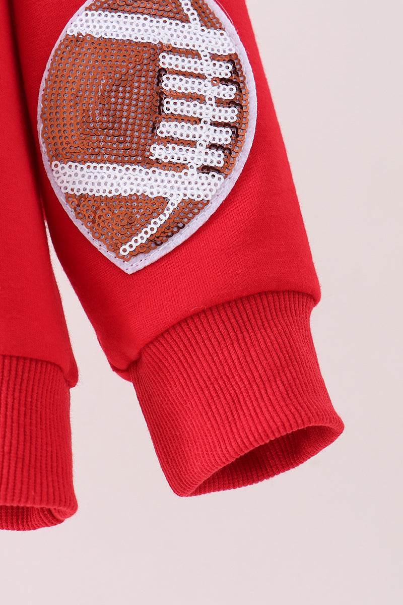 Football sequin mom&me top