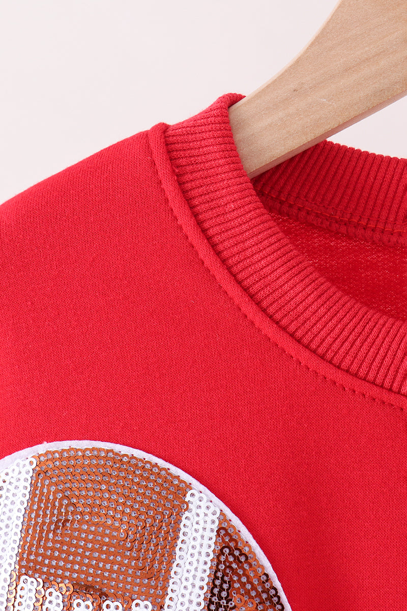 Football sequin mom&me top