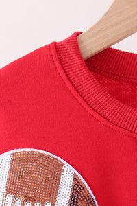 Football sequin mom&me top