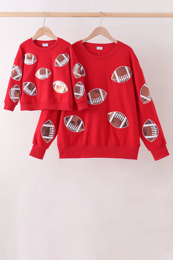 Football sequin mom&me top