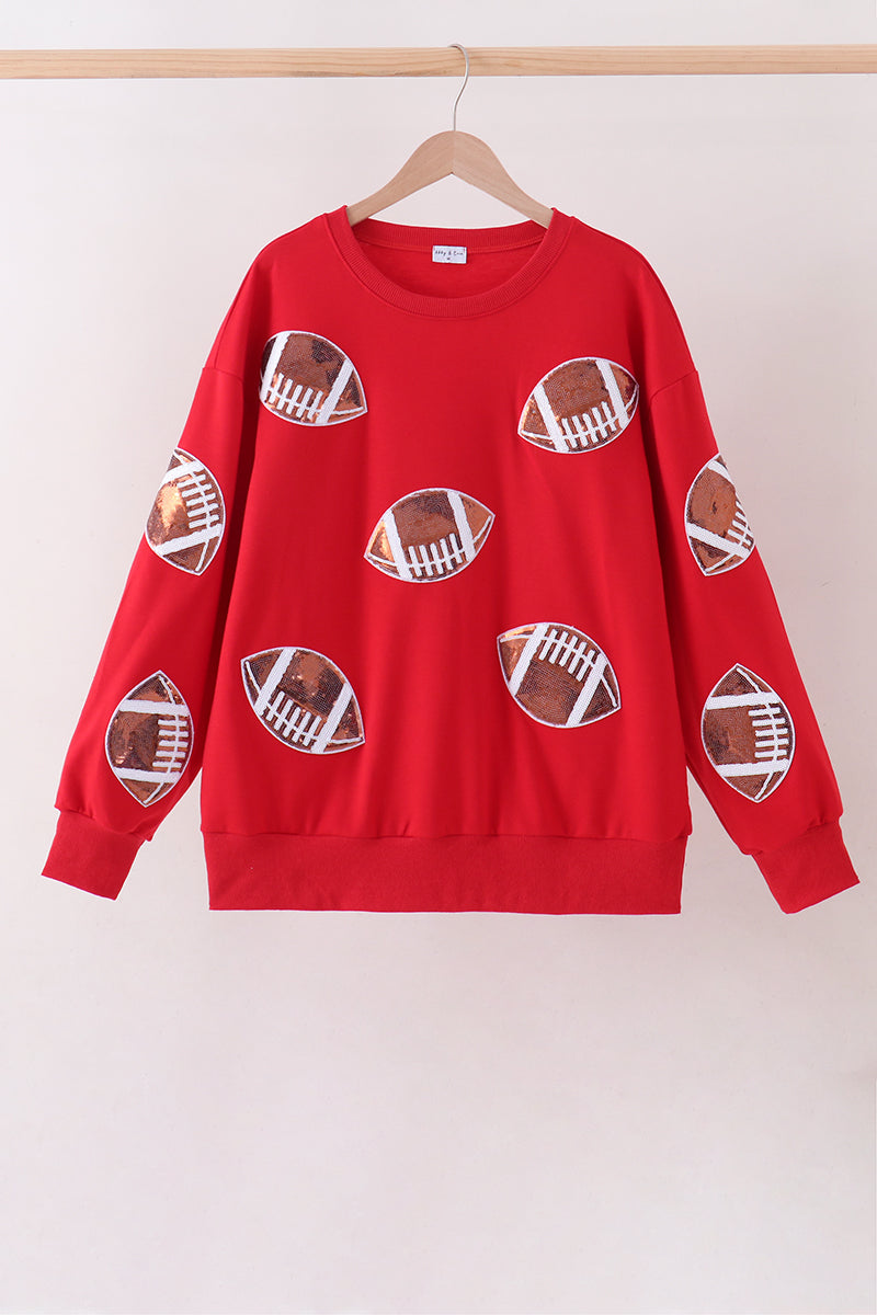 Football sequin mom&me top
