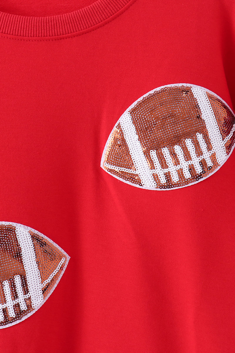 Football sequin mom&me top