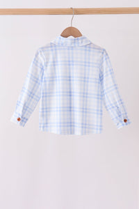 Blue Plaid Button Down Shirt