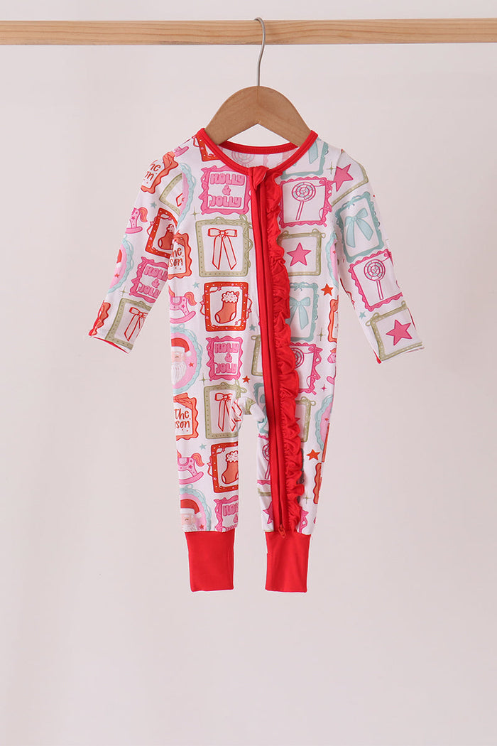 Santa Carousel Bamboo Romper