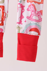 Santa Carousel Bamboo Romper