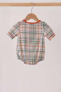 Pumpkin Embroidery Plaid Bubble