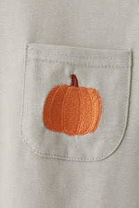 Pumpkin Embroidery Plaid pants set