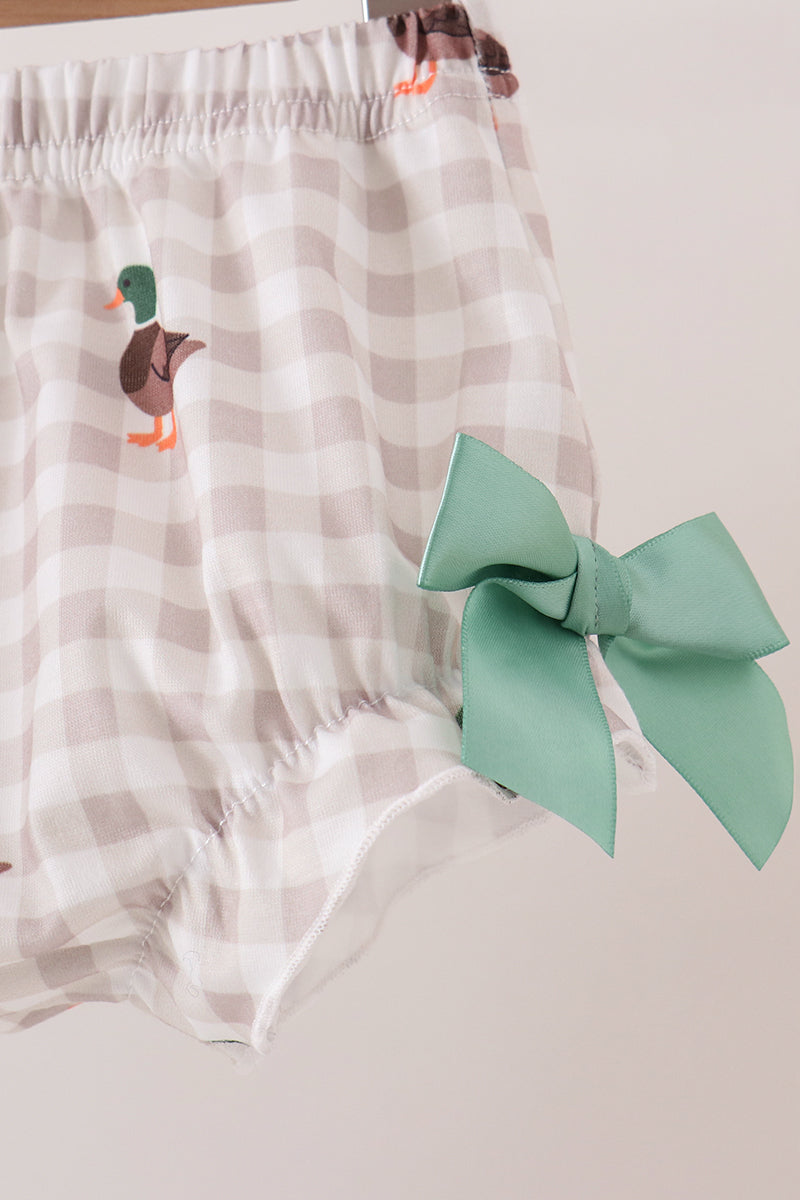 Duck Ruffle Gingham Bloomer Set