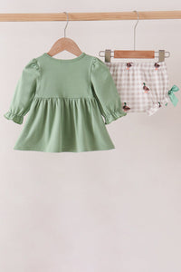 Duck Ruffle Gingham Bloomer Set