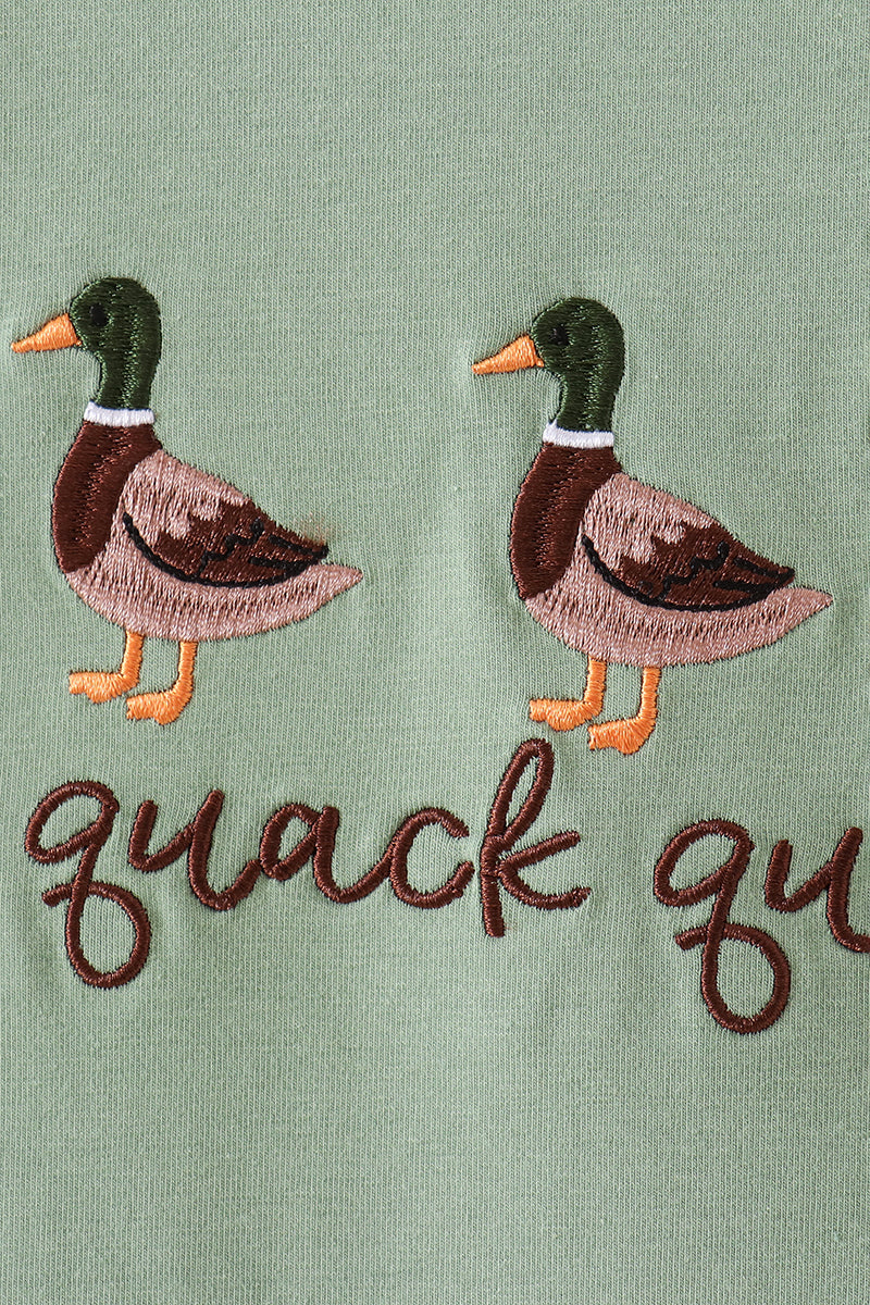 Duck Embroidery Ruffle Pants Set