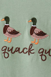 Duck Embroidery Ruffle Pants Set