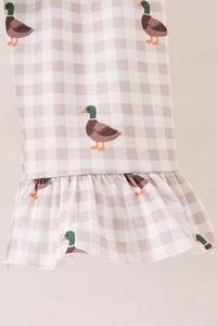 Duck Embroidery Ruffle Pants Set