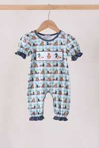 Mallard duck embroidery ruffle romper