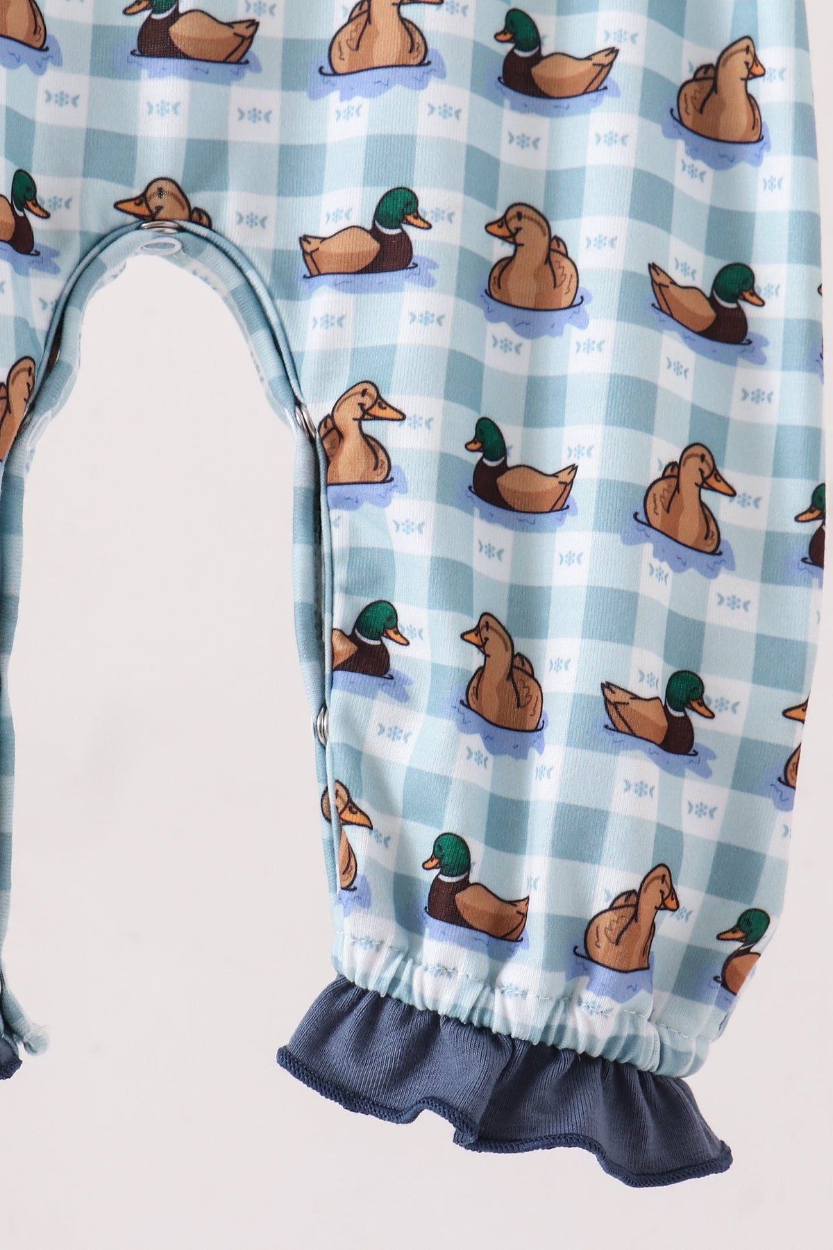 Mallard duck embroidery ruffle romper