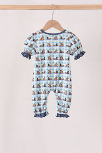 Mallard duck embroidery ruffle romper
