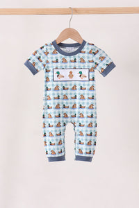 Mallard duck embroidery romper