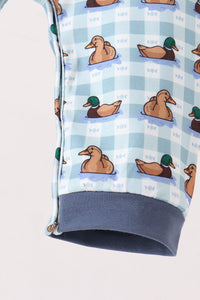 Mallard duck embroidery romper