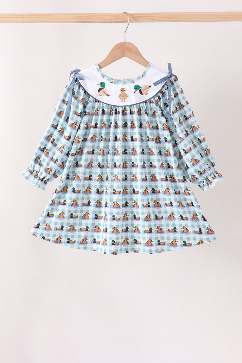 Mallard duck embroidery dress