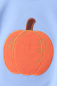 Pumpkin applique stripe pants set