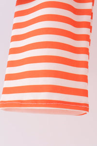 Pumpkin applique stripe pants set