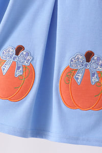 Pumpkin applique ruffle pants set