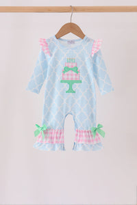 Birthday cake appilque ruffle romper