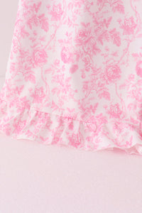 Pink floral print mom&me pants set
