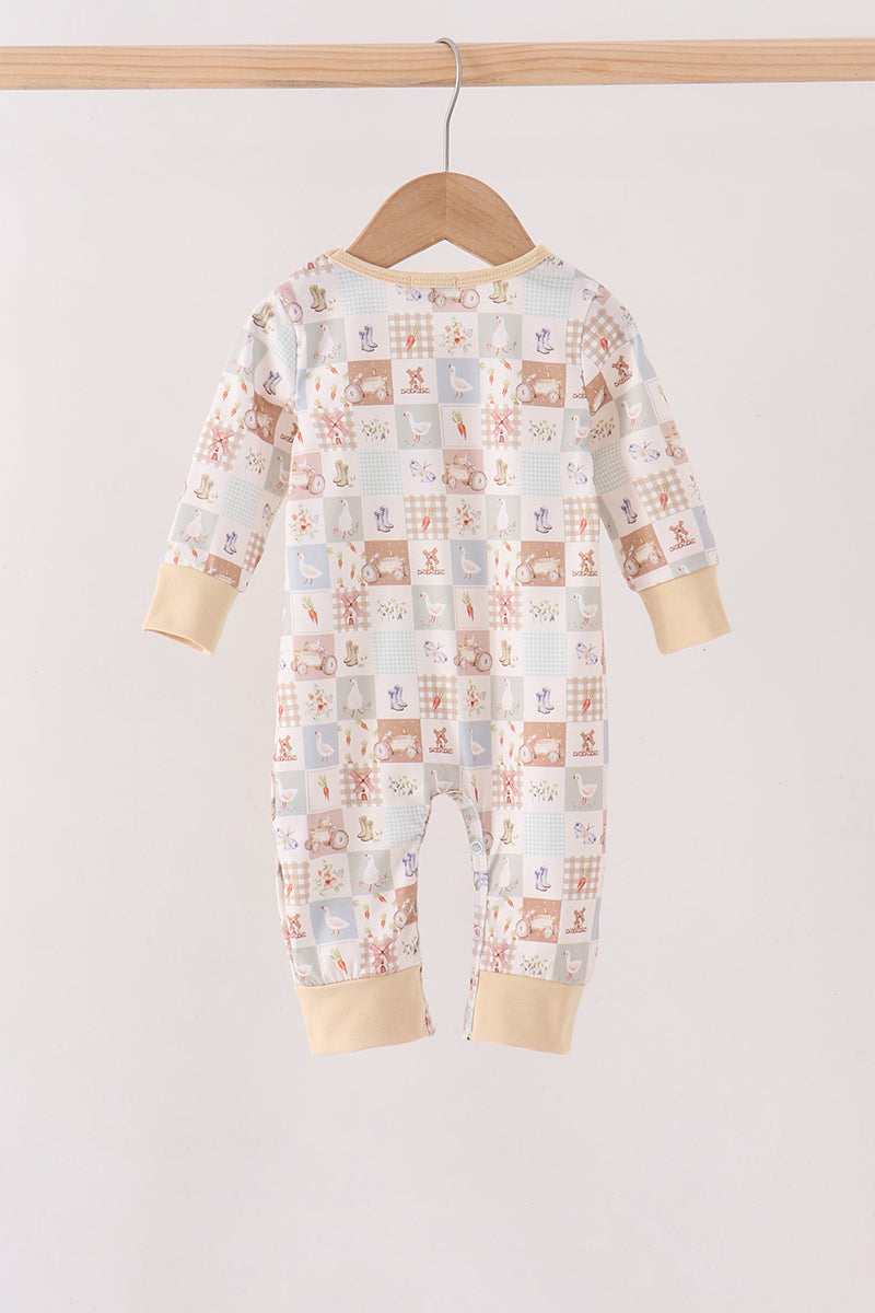 Farm checkered romper