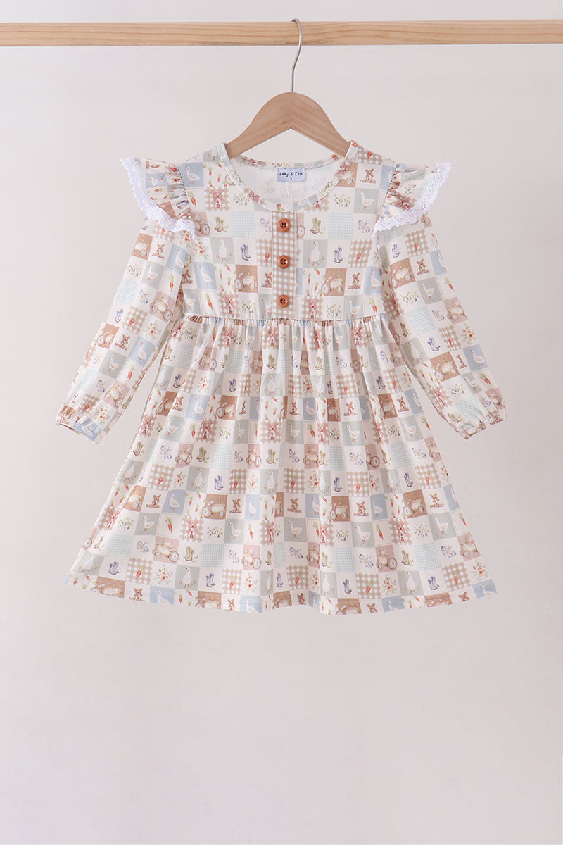 Farm checkered ruffle dress