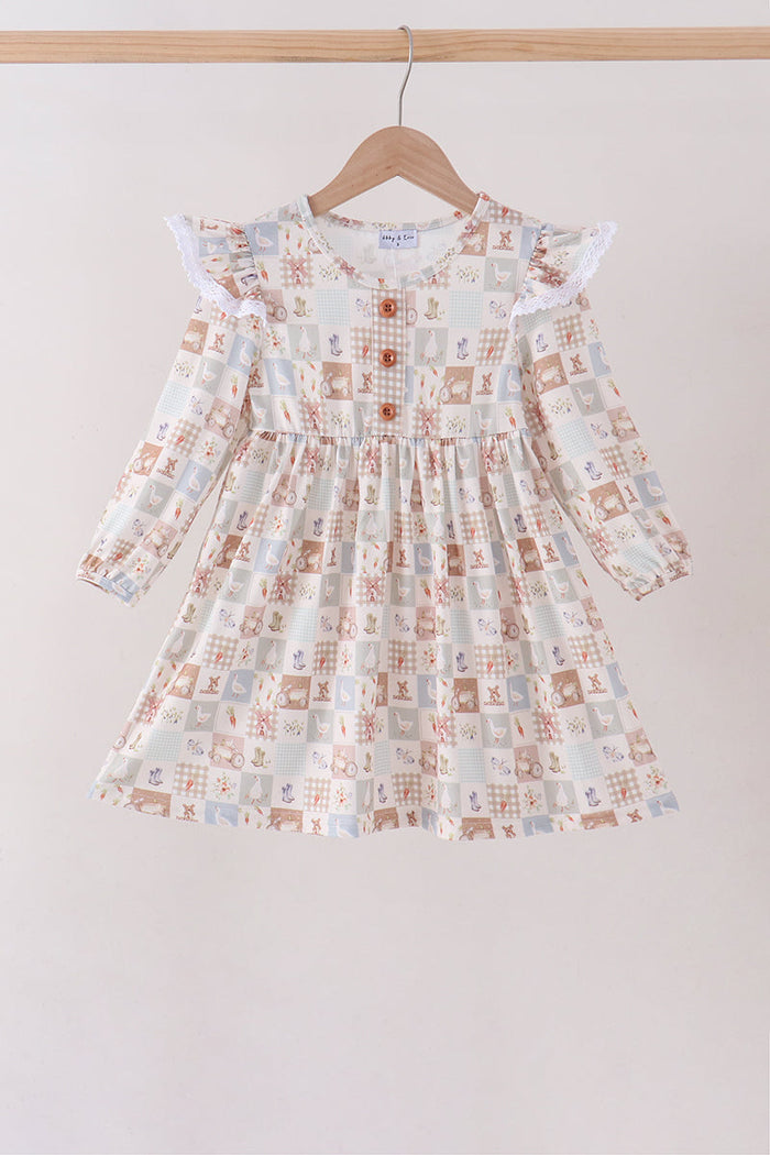 Farm checkered ruffle dress
