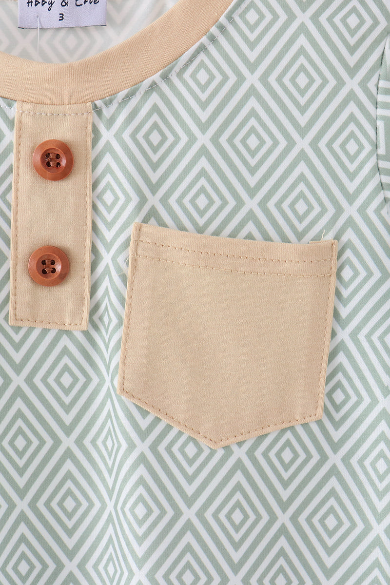 Geo Diamond Pocket Top