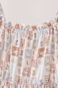Farm checkered tiered mom dress