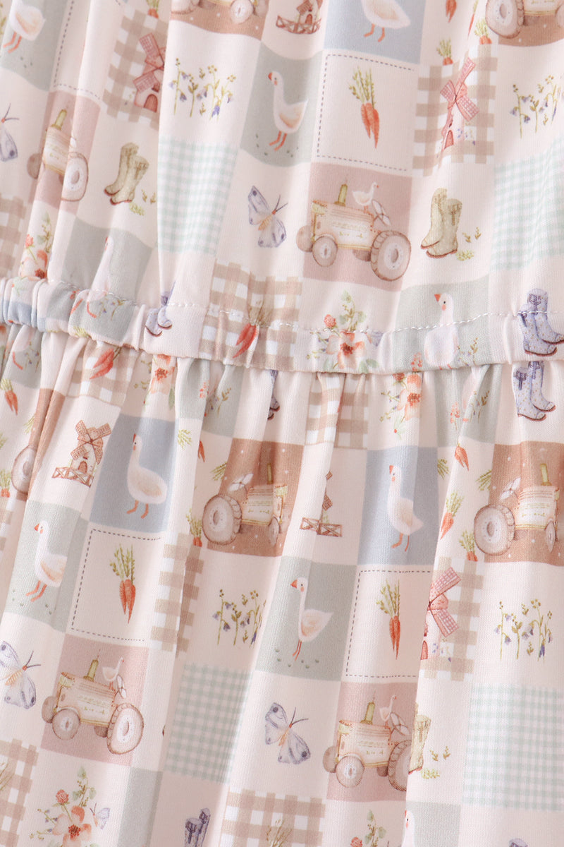 Farm checkered tiered mom dress