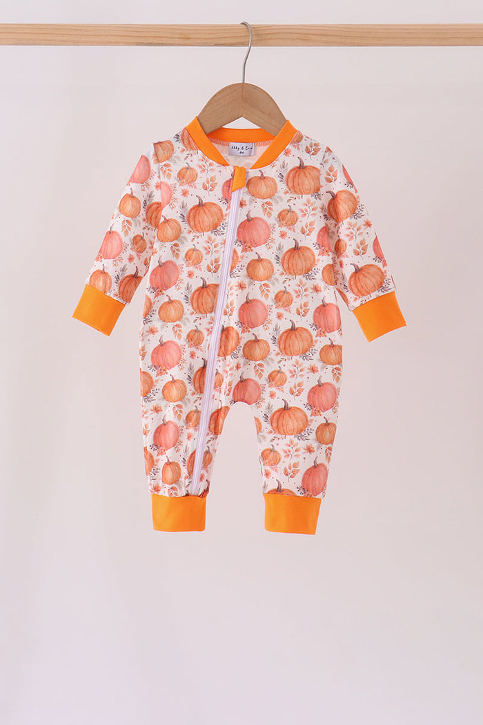 Pumpkin Print Romper