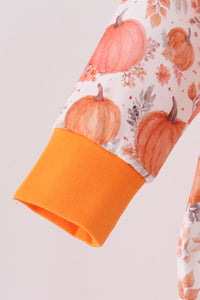Pumpkin Print Romper