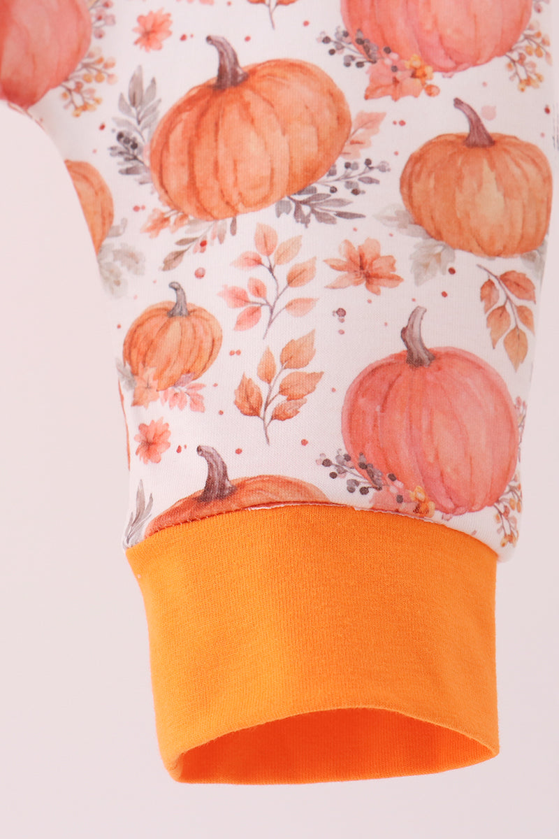 Pumpkin Print Romper
