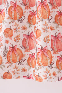 Pumpkin Print Ruffle Dress