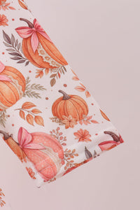 Pumpkin Print Ruffle Dress