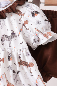 Zoo animal ruffle bloomer set