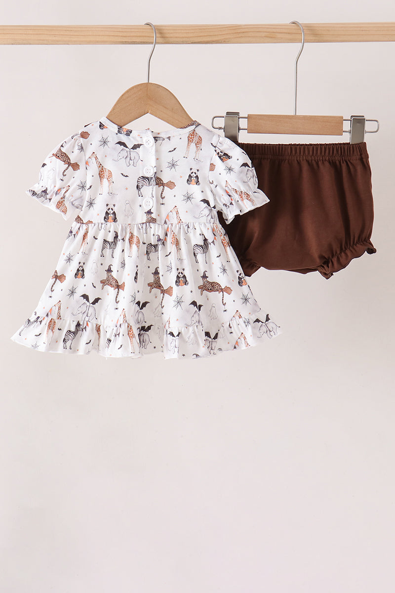 Zoo animal ruffle bloomer set