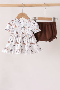 Zoo animal ruffle bloomer set