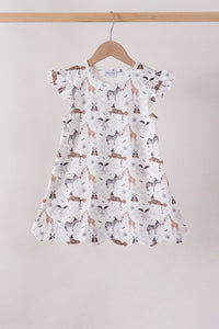 Zoo animal ruffle dress