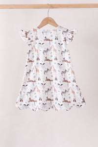 Zoo animal ruffle dress