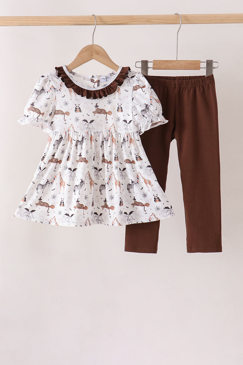 Zoo animal ruffle pants set