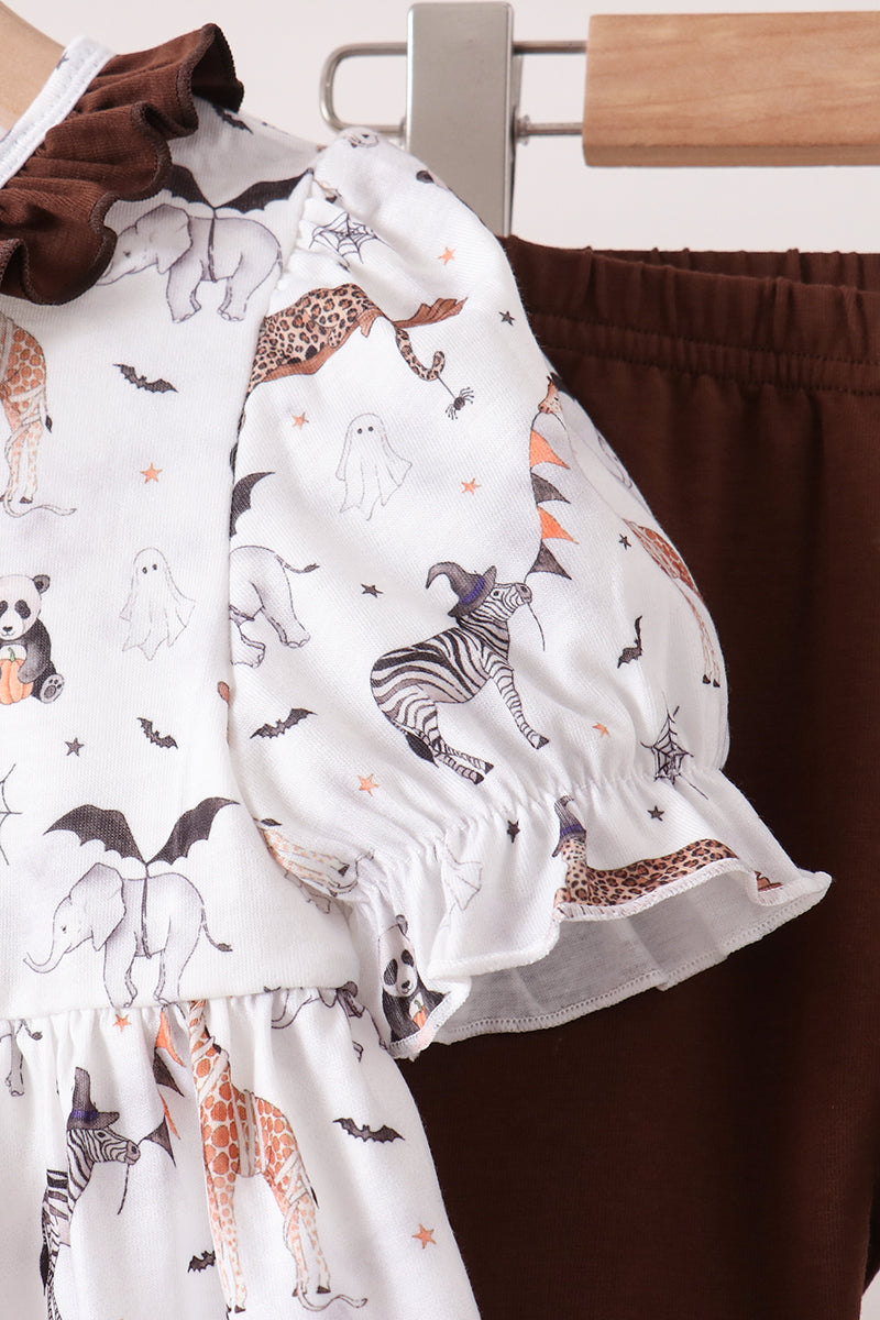 Zoo animal ruffle pants set