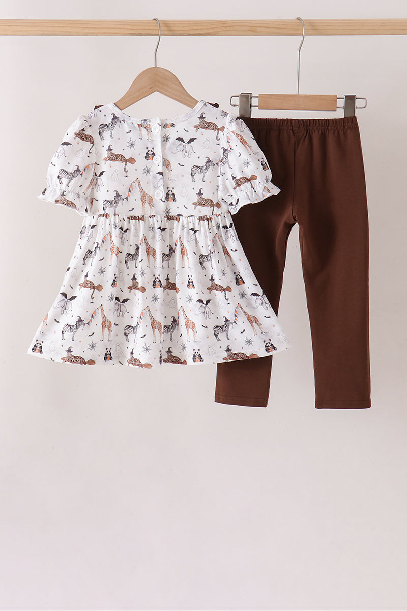 Zoo animal ruffle pants set