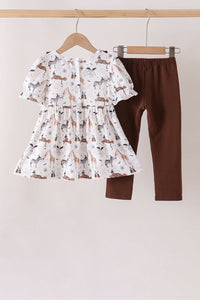 Zoo animal ruffle pants set