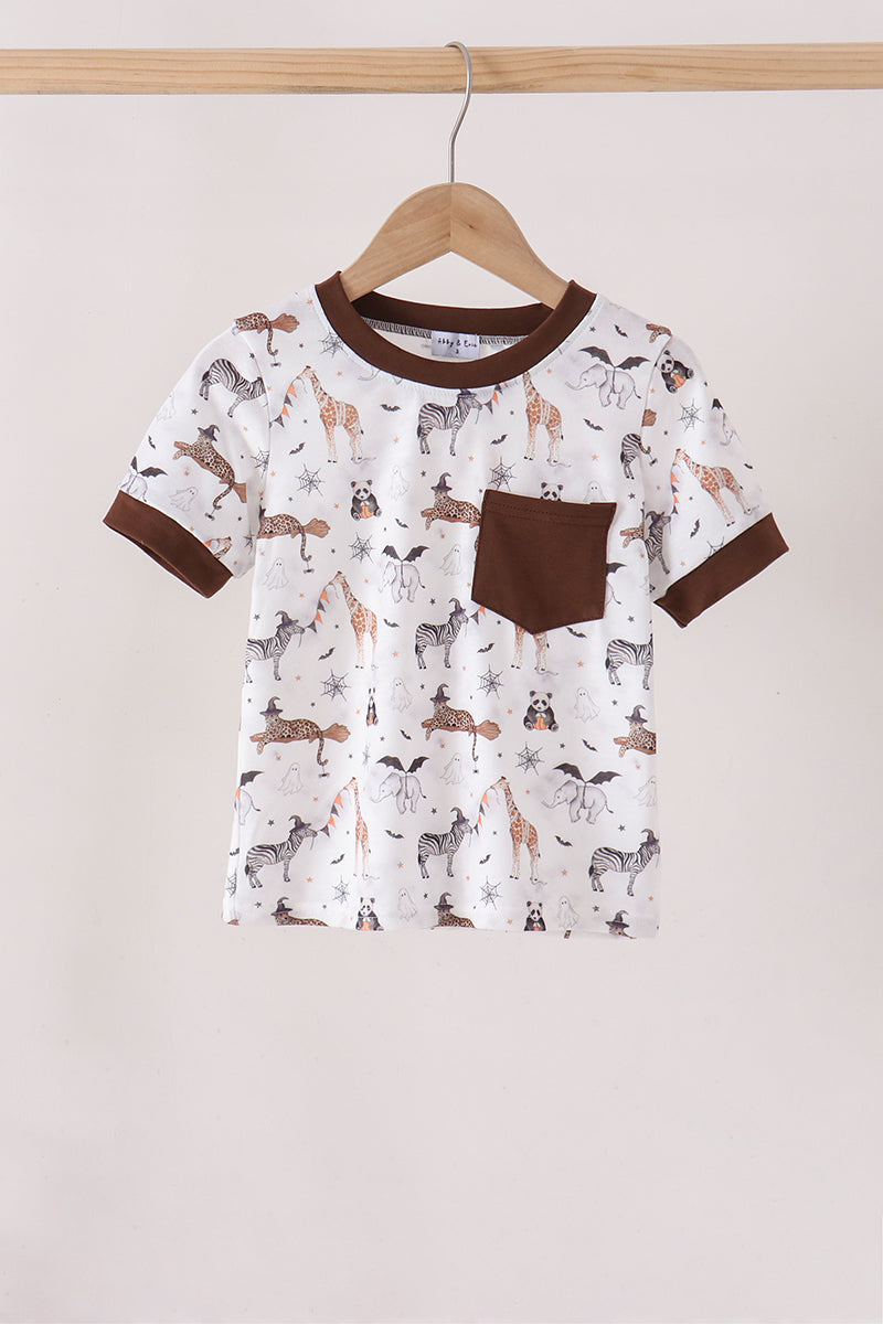 Zoo animal pocket top